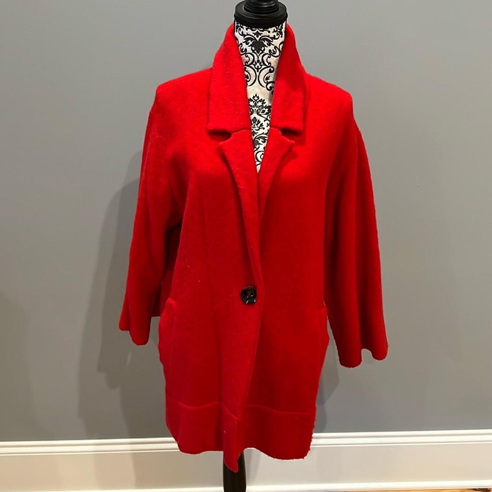 Anthropologie Red sweater jacket